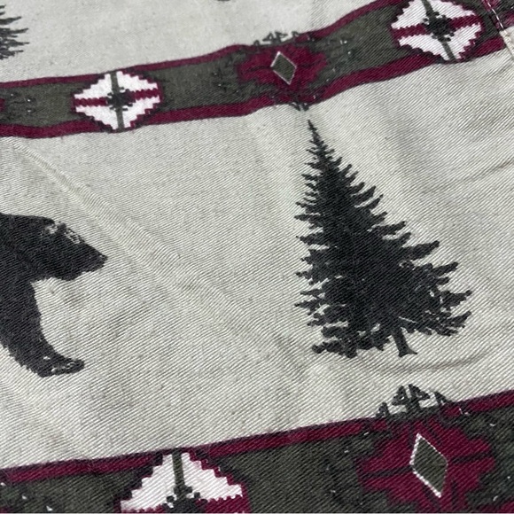 Woolrich Moose Deer Outdoor Tree Forest Aztec Flannel Long Sleeve Button Medium - Picture 13 of 13